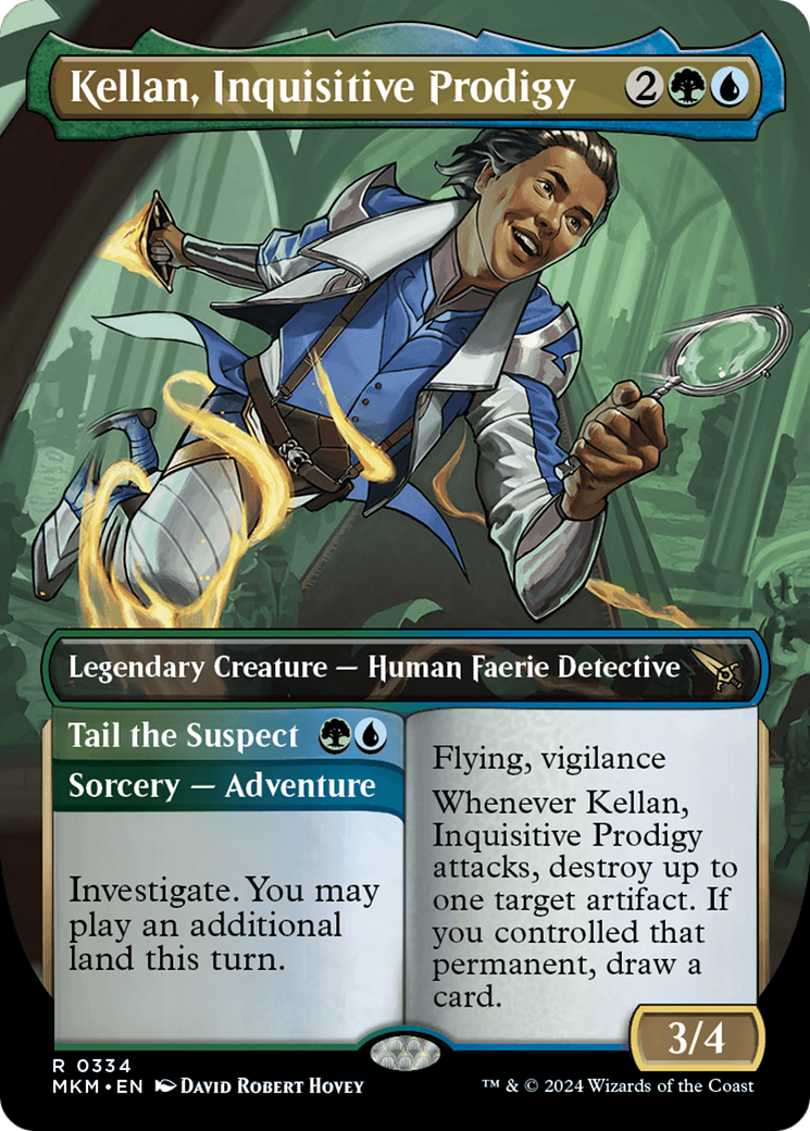 Kellan, Inquisitive Prodigy // Tail the Suspect (Borderless) [Murders at Karlov Manor] | Odin's Place