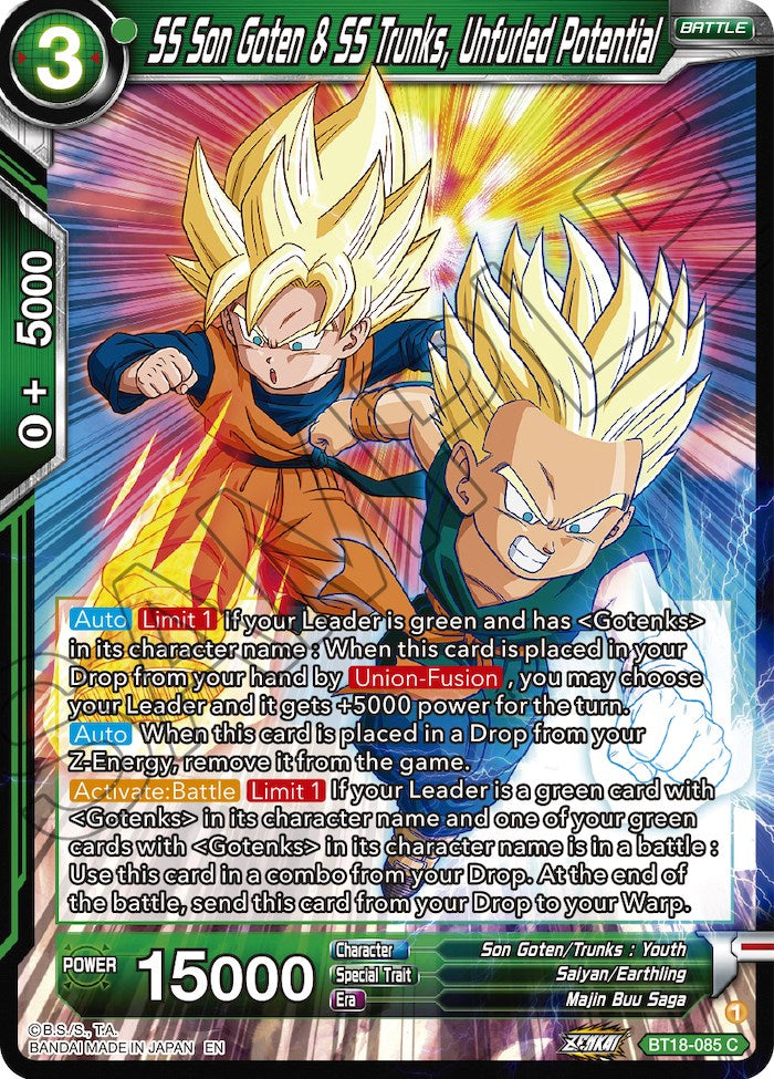 SS Son Goten & SS Trunks, Unfurled Potential (BT18-085) [Dawn of the Z-Legends] | Odin's Place