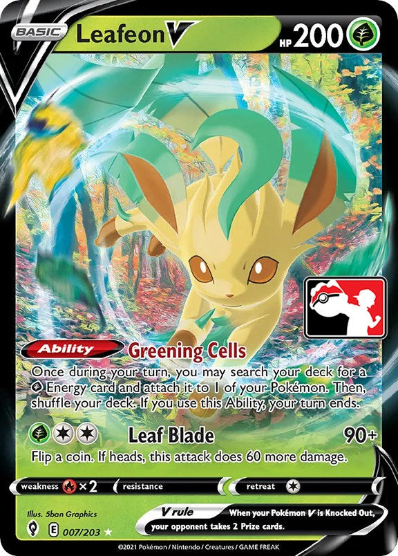 Leafeon V (007/203) [Prize Pack Series One] | Odin's Place