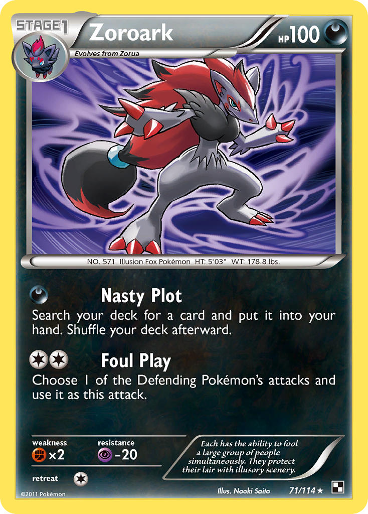Zoroark (71/114) (Theme Deck Exclusive) [Black & White: Base Set] | Odin's Place