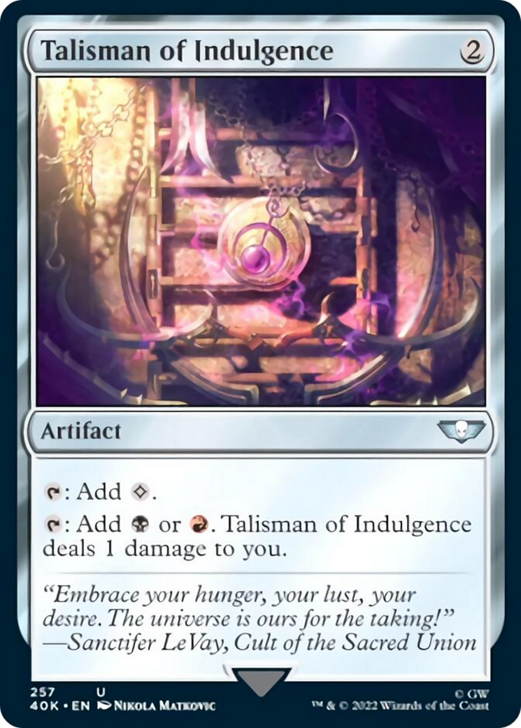 Talisman of Indulgence (Surge Foil) [Warhammer 40,000] | Odin's Place