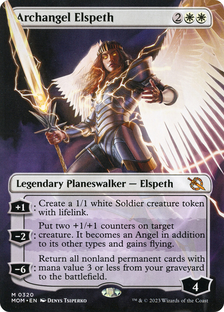 Archangel Elspeth (Borderless Alternate Art) [March of the Machine] | Odin's Place