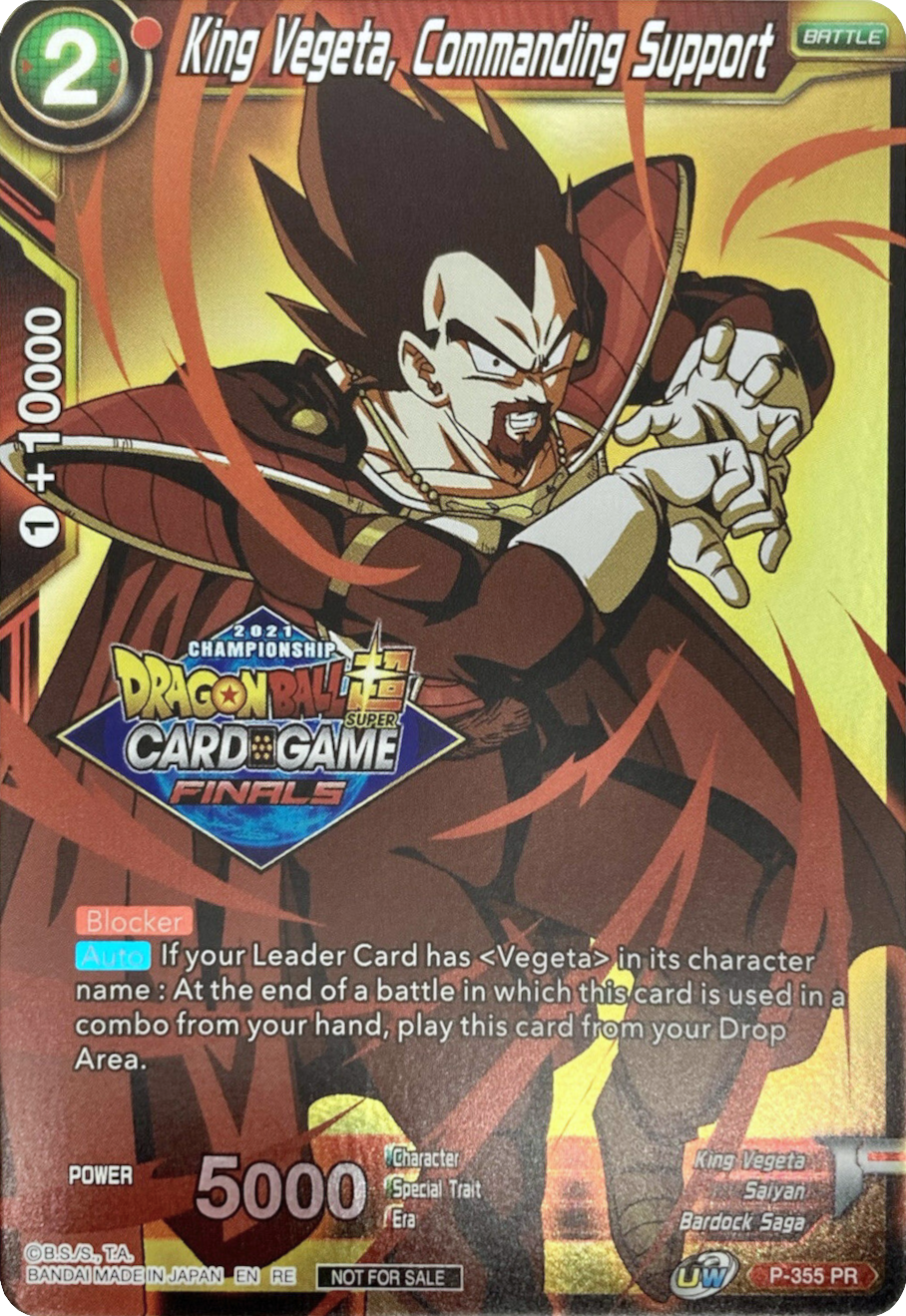 King Vegeta, Commanding Support (Championship Pack 2021 Vault Set) (P-355) [Tournament Promotion Cards] | Odin's Place