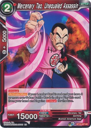 Mercenary Tao, Unequaled Assassin (BT10-027) [Rise of the Unison Warrior] | Odin's Place