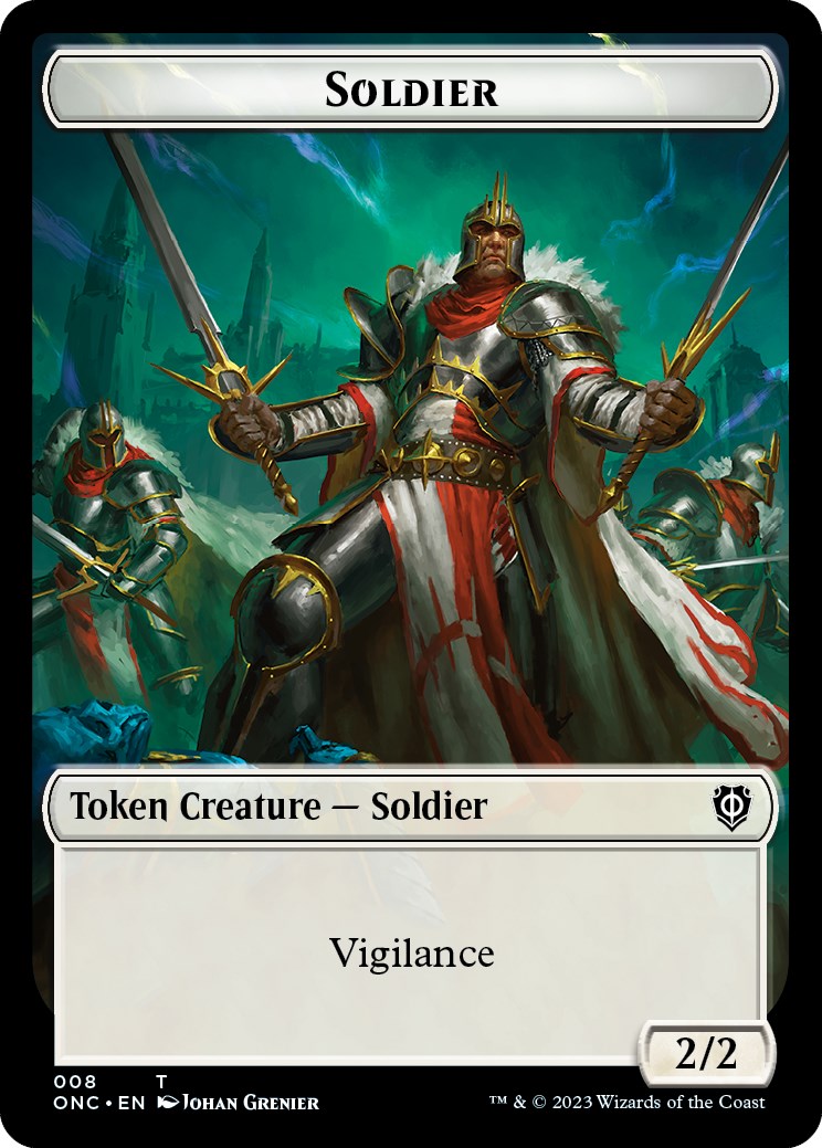 Soldier (008) // Angel Double-Sided Token [Phyrexia: All Will Be One Commander Tokens] | Odin's Place