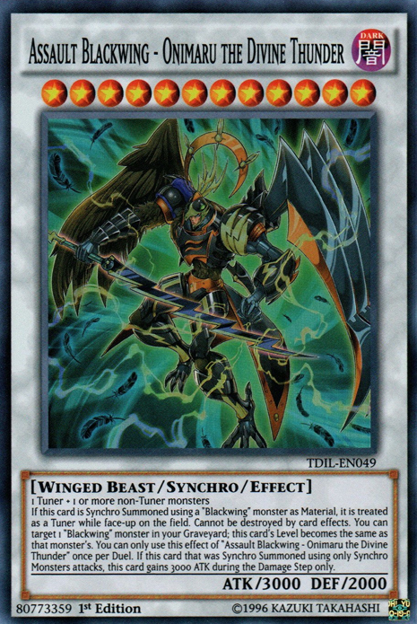 Assault Blackwing - Onimaru the Divine Thunder [TDIL-EN049] Super Rare | Odin's Place
