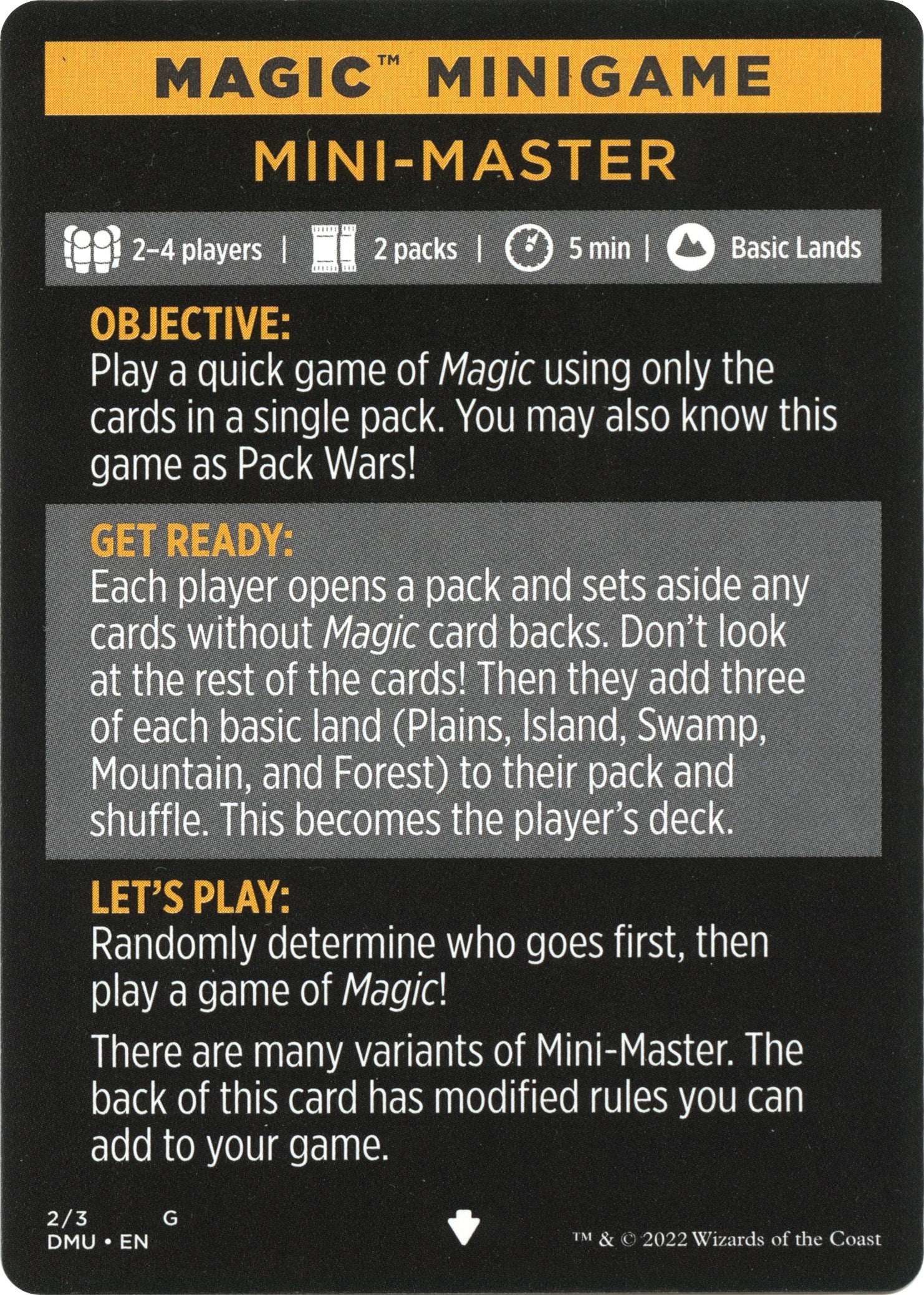 Mini-Master (Magic Minigame) [Dominaria United Minigame] | Odin's Place