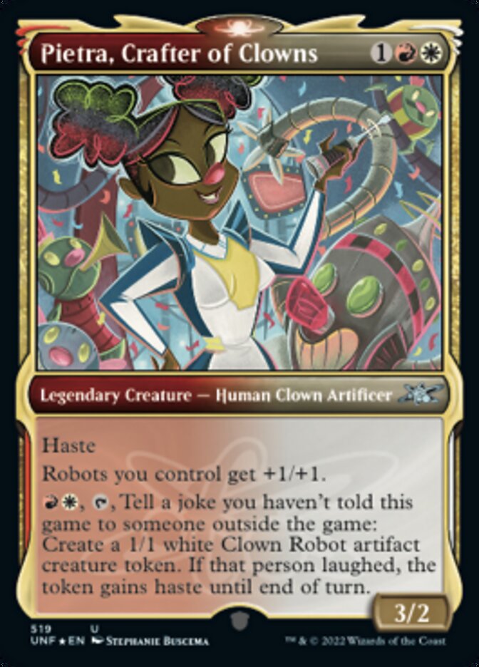 Pietra, Crafter of Clowns (Showcase) (Galaxy Foil) [Unfinity] | Odin's Place