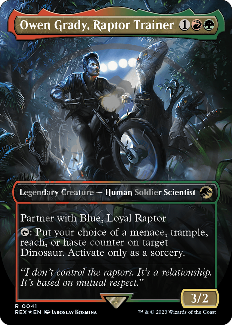 Owen Grady, Raptor Trainer (Emblem) (Borderless) [Jurassic World Collection Tokens] | Odin's Place