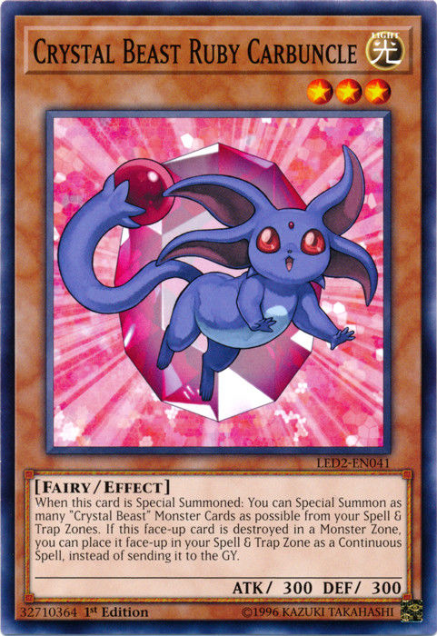 Crystal Beast Ruby Carbuncle [LED2-EN041] Common | Odin's Place