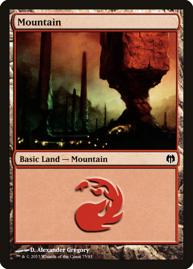 Mountain (75) [Duel Decks: Heroes vs. Monsters] | Odin's Place