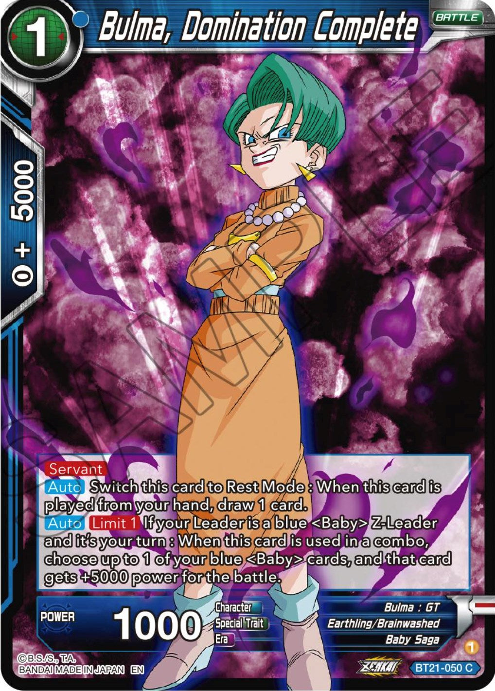 Bulma, Domination Complete (BT21-050) [Wild Resurgence] | Odin's Place