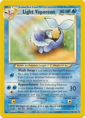 Light Vaporeon (52/105) [Neo Destiny Unlimited] | Odin's Place