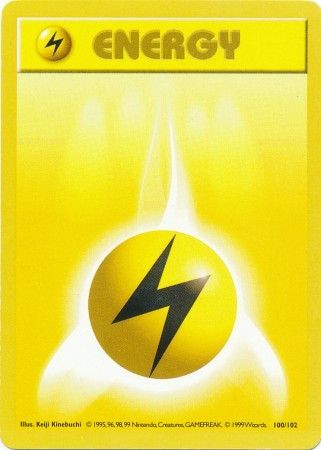 Lightning Energy (100/102) [Base Set Shadowless Unlimited] | Odin's Place