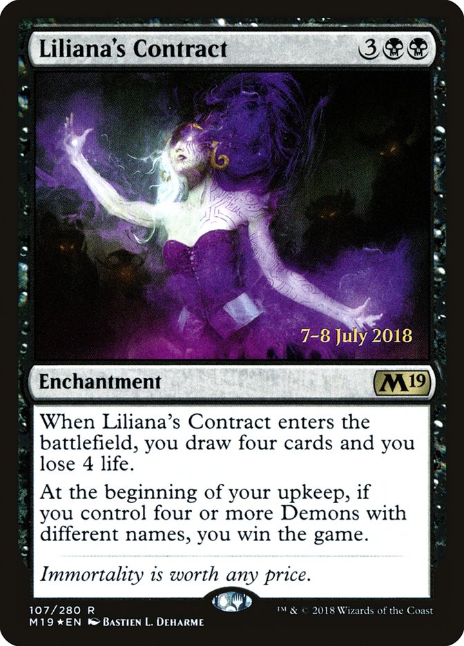 Liliana's Contract (107) [Core Set 2019 Prerelease Promos] | Odin's Place