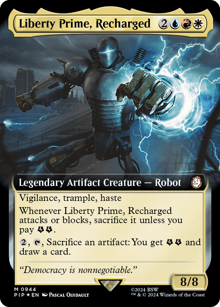 Liberty Prime, Recharged (Extended Art) (Surge Foil) [Fallout] | Odin's Place
