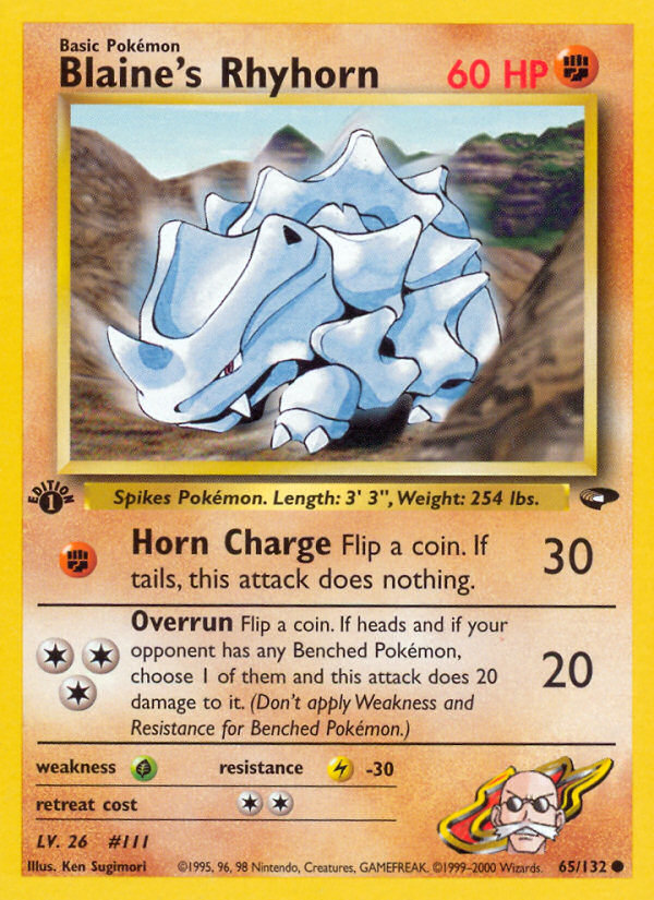 Blaine's Rhyhorn (65/132) [Gym Challenge 1st Edition] | Odin's Place