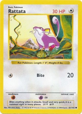 Rattata (61/102) [Base Set Shadowless Unlimited] | Odin's Place