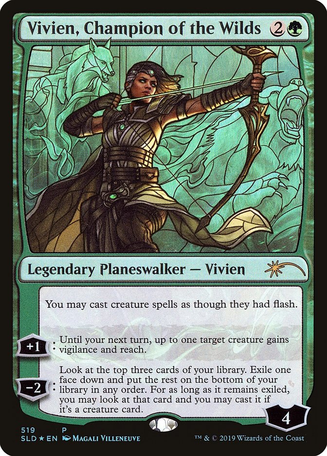 Vivien, Champion of the Wilds (Stained Glass) [Secret Lair Drop Promos] | Odin's Place