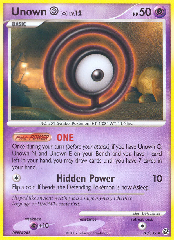 Unown O (70/132) [Diamond & Pearl: Secret Wonders] | Odin's Place
