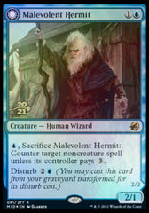 Malevolent Hermit // Benevolent Geist [Innistrad: Midnight Hunt Prerelease Promos] | Odin's Place