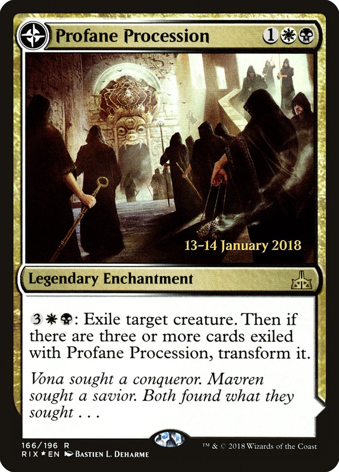 Profane Procession // Tomb of the Dusk Rose [Rivals of Ixalan Prerelease Promos] | Odin's Place