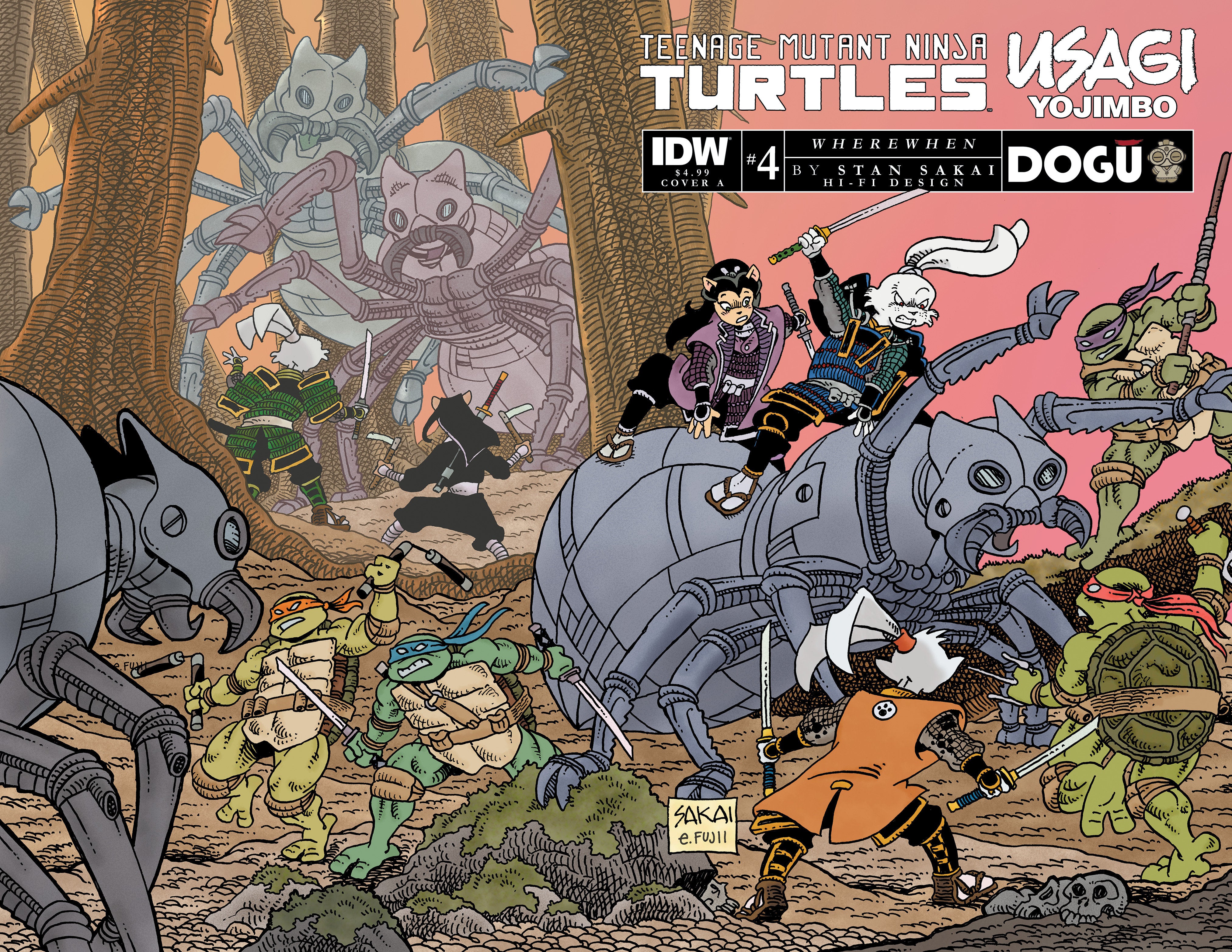 Teenage Mutant Ninja Turtles/Usagi Yojimbo: Wherewhen #4 Cover A (Sakai) | Odin's Place