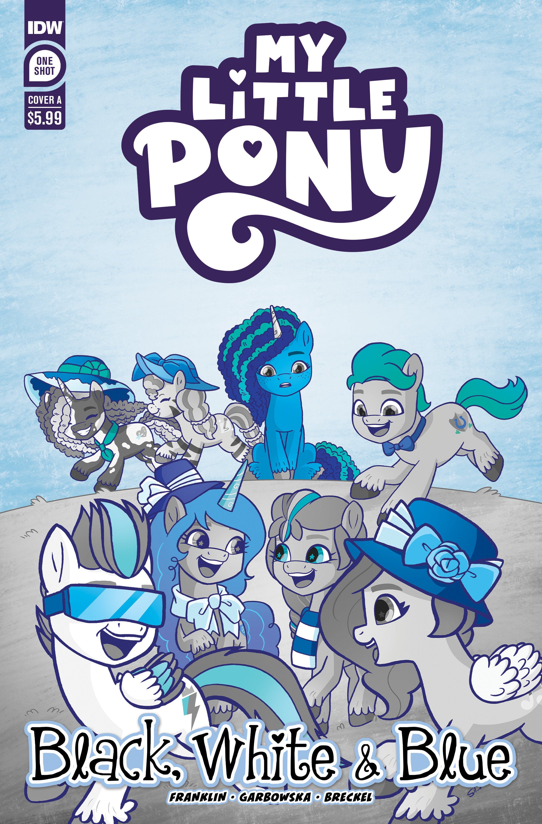 My Little Pony: Black, White & Blue Cover A (Garbowska) | Odin's Place