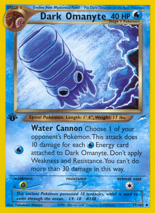 Dark Omanyte (37/105) [Neo Destiny 1st Edition] | Odin's Place