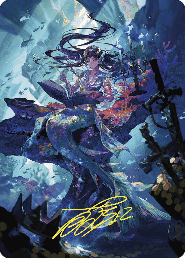 Rhystic Study Art Card (Gold-Stamped Signature) [Wilds of Eldraine Art Series] | Odin's Place