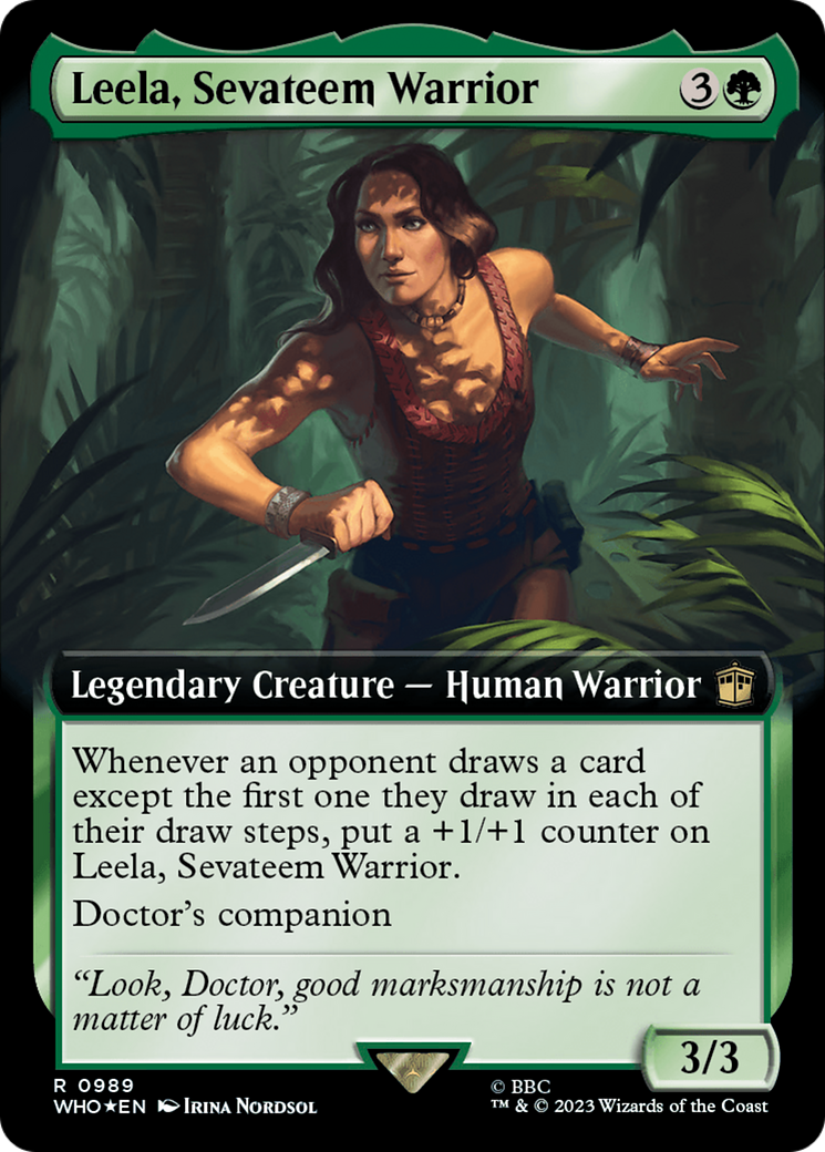 Leela, Sevateem Warrior (Extended Art) (Surge Foil) [Doctor Who] | Odin's Place