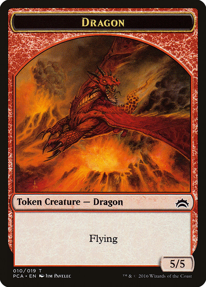 Dragon // Saproling Double-Sided Token (10) [Planechase Anthology Tokens] | Odin's Place