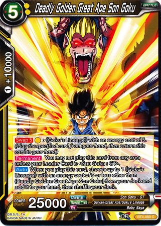 Deadly Golden Great Ape Son Goku (BT4-080) [Colossal Warfare] | Odin's Place