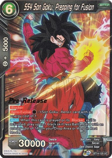 SS4 Son Goku, Prepping for Fusion (BT14-125) [Cross Spirits Prerelease Promos] | Odin's Place