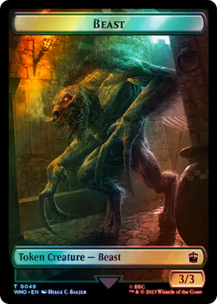Alien Rhino // Beast Double-Sided Token (Surge Foil) [Doctor Who Tokens] | Odin's Place