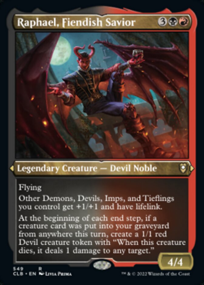 Raphael, Fiendish Savior (Foil Etched) [Commander Legends: Battle for Baldur's Gate] | Odin's Place