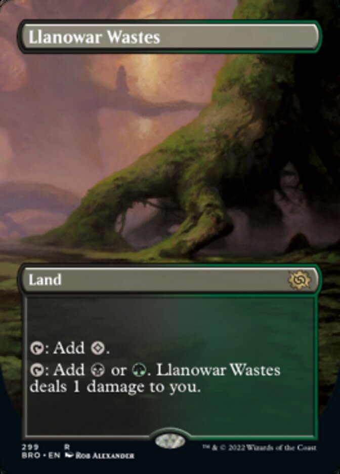 Llanowar Wastes (Borderless Alternate Art) [The Brothers' War] | Odin's Place