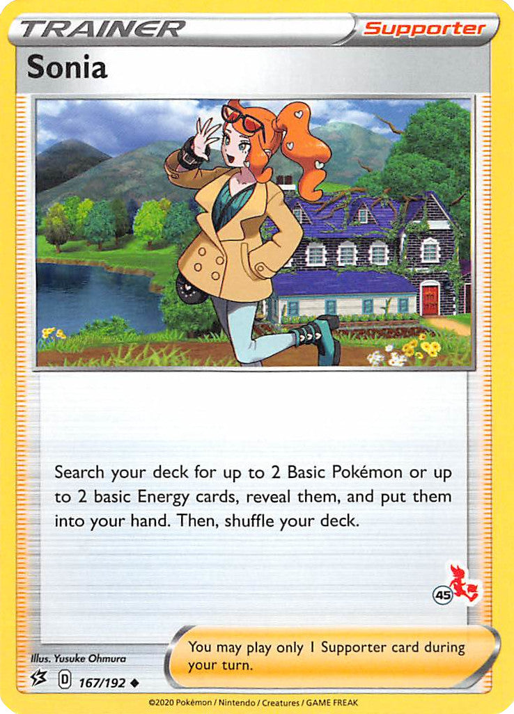 Sonia (167/192) (Cinderace Stamp #45) [Battle Academy 2022] | Odin's Place