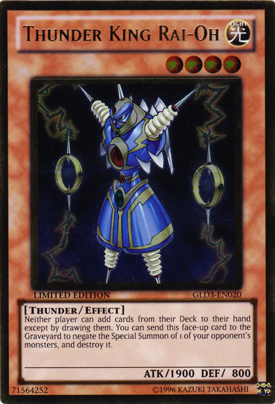 Thunder King Rai-Oh [GLD3-EN020] Gold Rare | Odin's Place