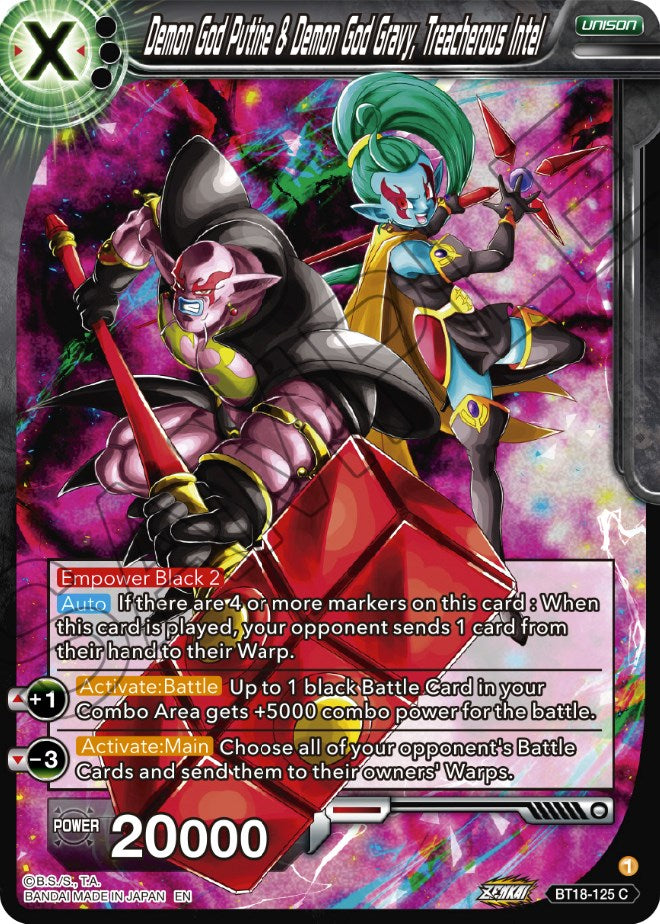 Demon God Putine & Demon God Gravy, Treacherous Intel (BT18-125) [Dawn of the Z-Legends] | Odin's Place
