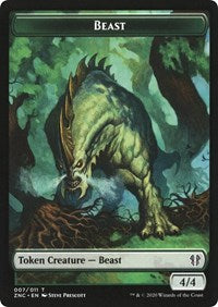 Beast // Saproling Double-Sided Token [Zendikar Rising Commander Tokens] | Odin's Place