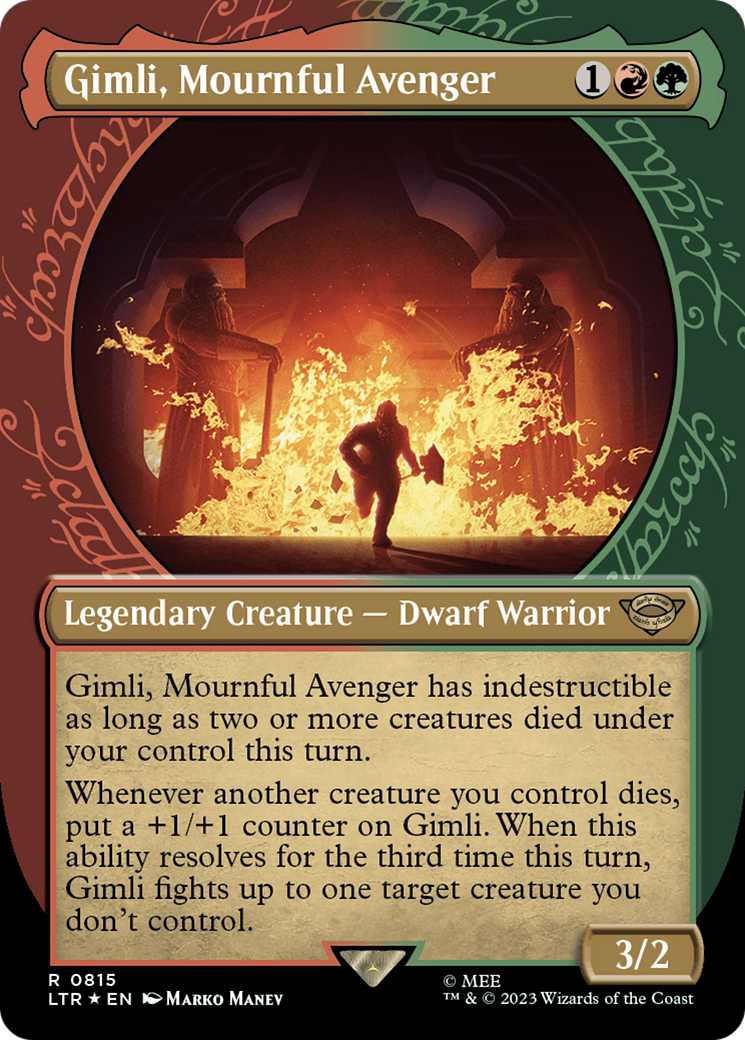 Gimli, Mournful Avenger (Showcase) (Surge Foil) [The Lord of the Rings: Tales of Middle-Earth] | Odin's Place