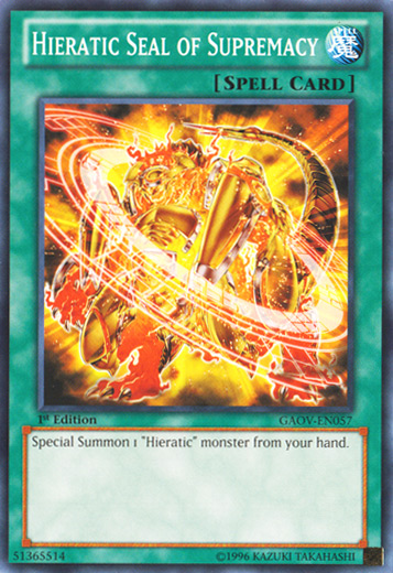 Hieratic Seal of Supremacy [GAOV-EN057] Common | Odin's Place