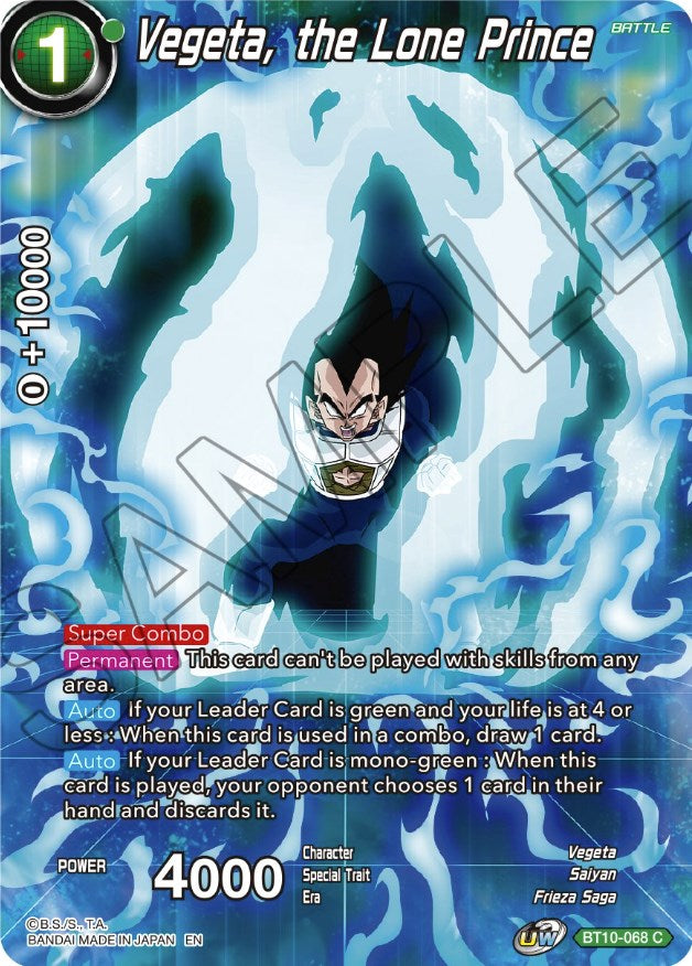 Vegeta, the Lone Prince (BT10-068) [Theme Selection: History of Vegeta] | Odin's Place