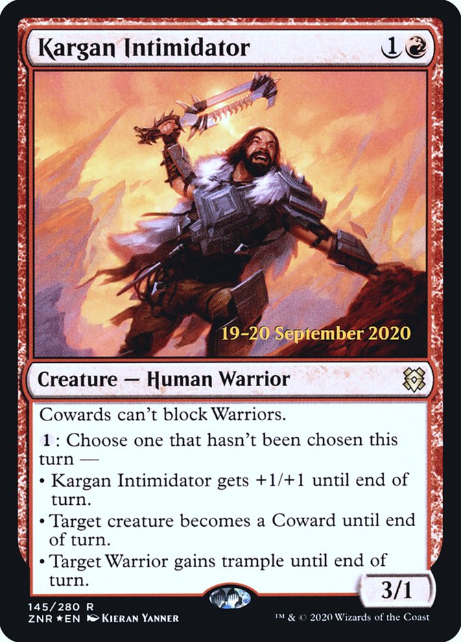 Kargan Intimidator [Zendikar Rising Prerelease Promos] | Odin's Place