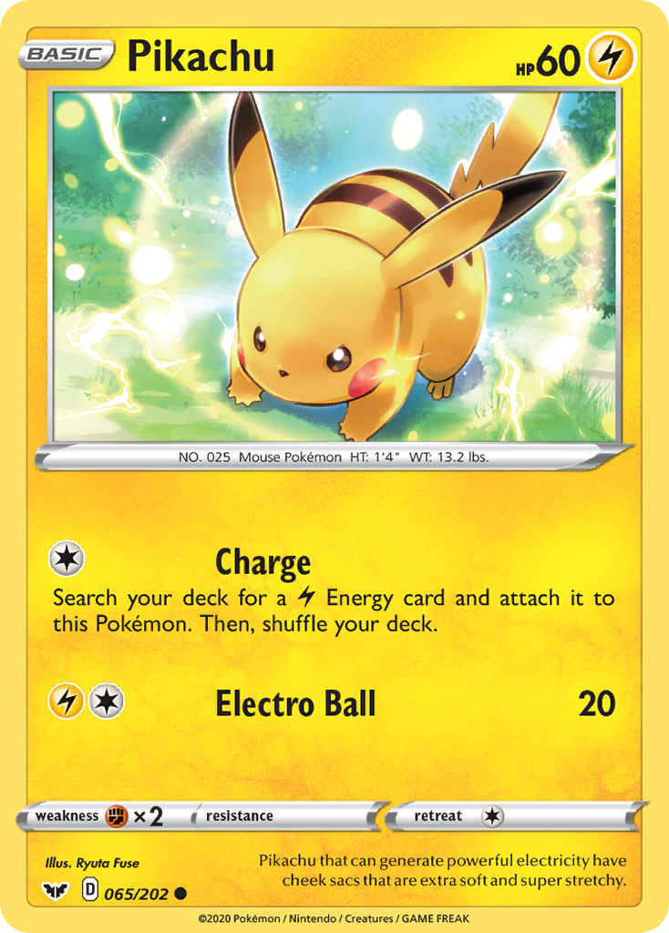 Pikachu (065/202) [Sword & Shield: Base Set] | Odin's Place