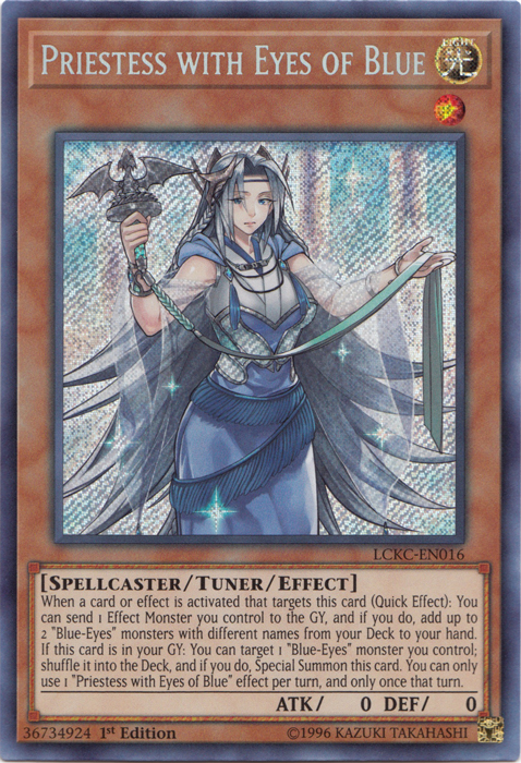 Priestess with Eyes of Blue [LCKC-EN016] Secret Rare | Odin's Place