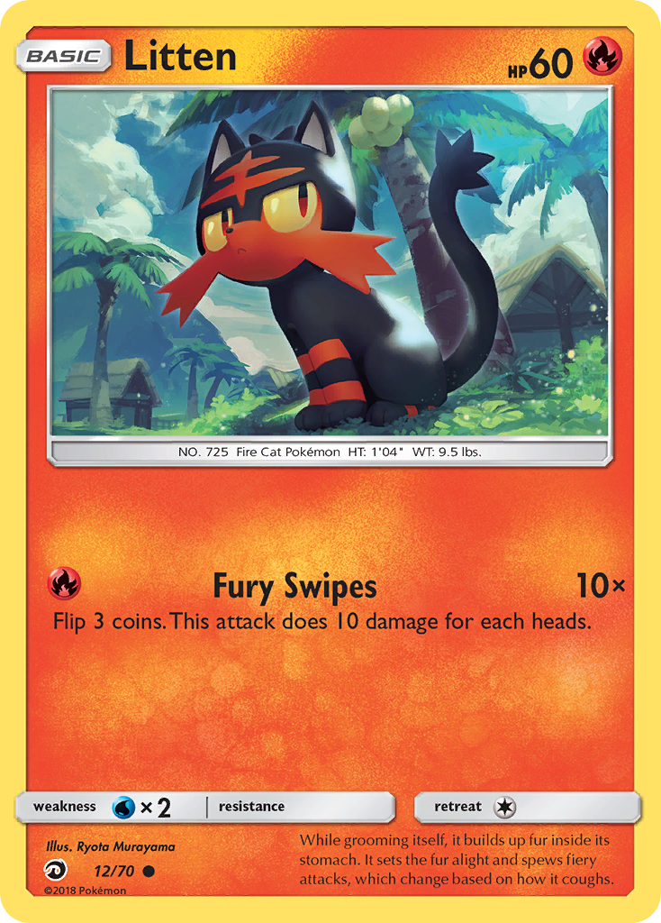 Litten (12/70) [Sun & Moon: Dragon Majesty] | Odin's Place