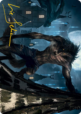Stalking Predator Art Card (Gold-Stamped Signature) [Innistrad: Midnight Hunt Art Series] | Odin's Place