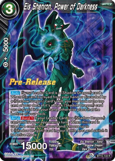 Eis Shenron, Power of Darkness (BT15-133) [Saiyan Showdown Prerelease Promos] | Odin's Place